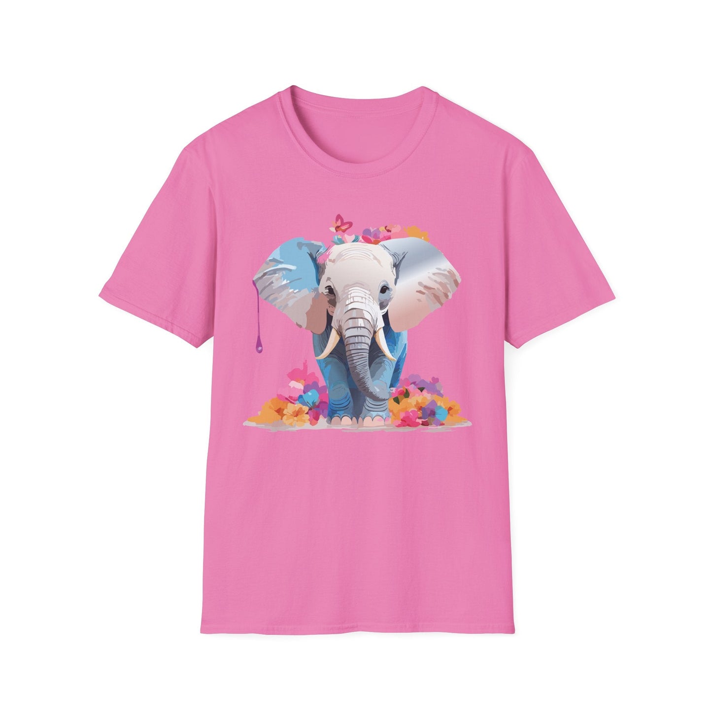 Elephant T Shirt Unisex Softstyle 64000 Graphic Elephant Illustration Animal Tee For Everyday Wear