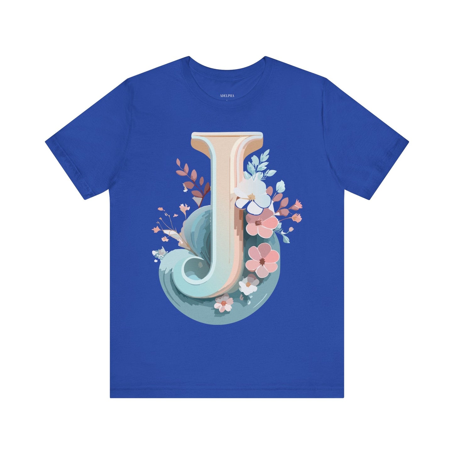 Letter J Shirt Graphic Unisex Tee With Original Vintage Inspired Artwork By Adelpha