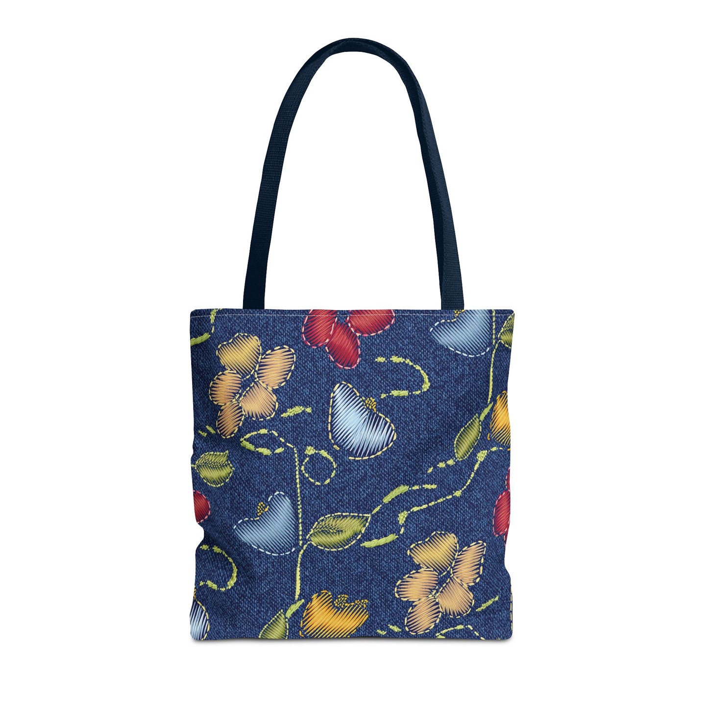 Denim Fabric Imitation Print Unisex Canvas Bag Poly Spun 3 Sizes Tote Bag 128