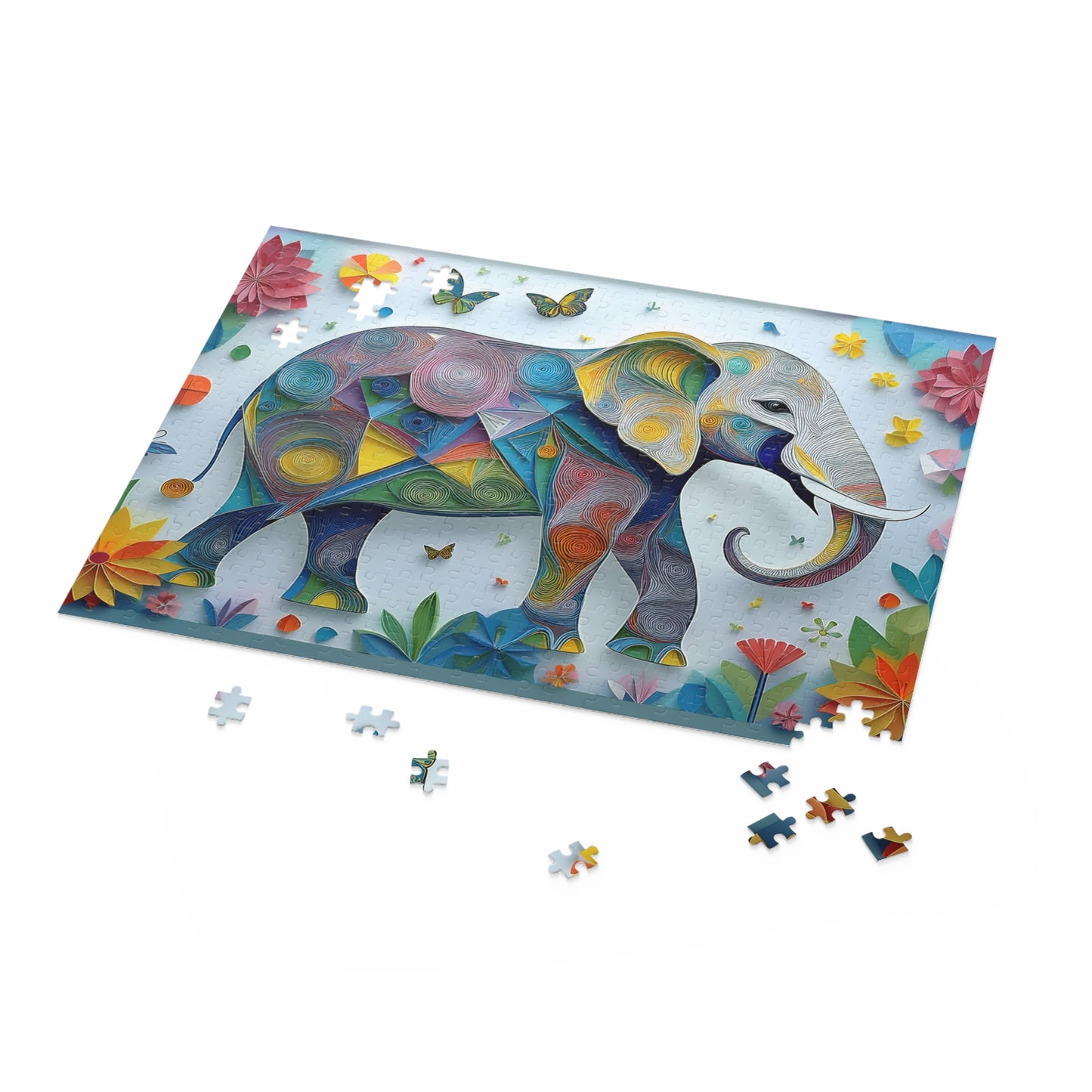 3D Colorful Elephant Puzzle 500-Piece | Elephant Puzzle 500-Piece Ages 9+