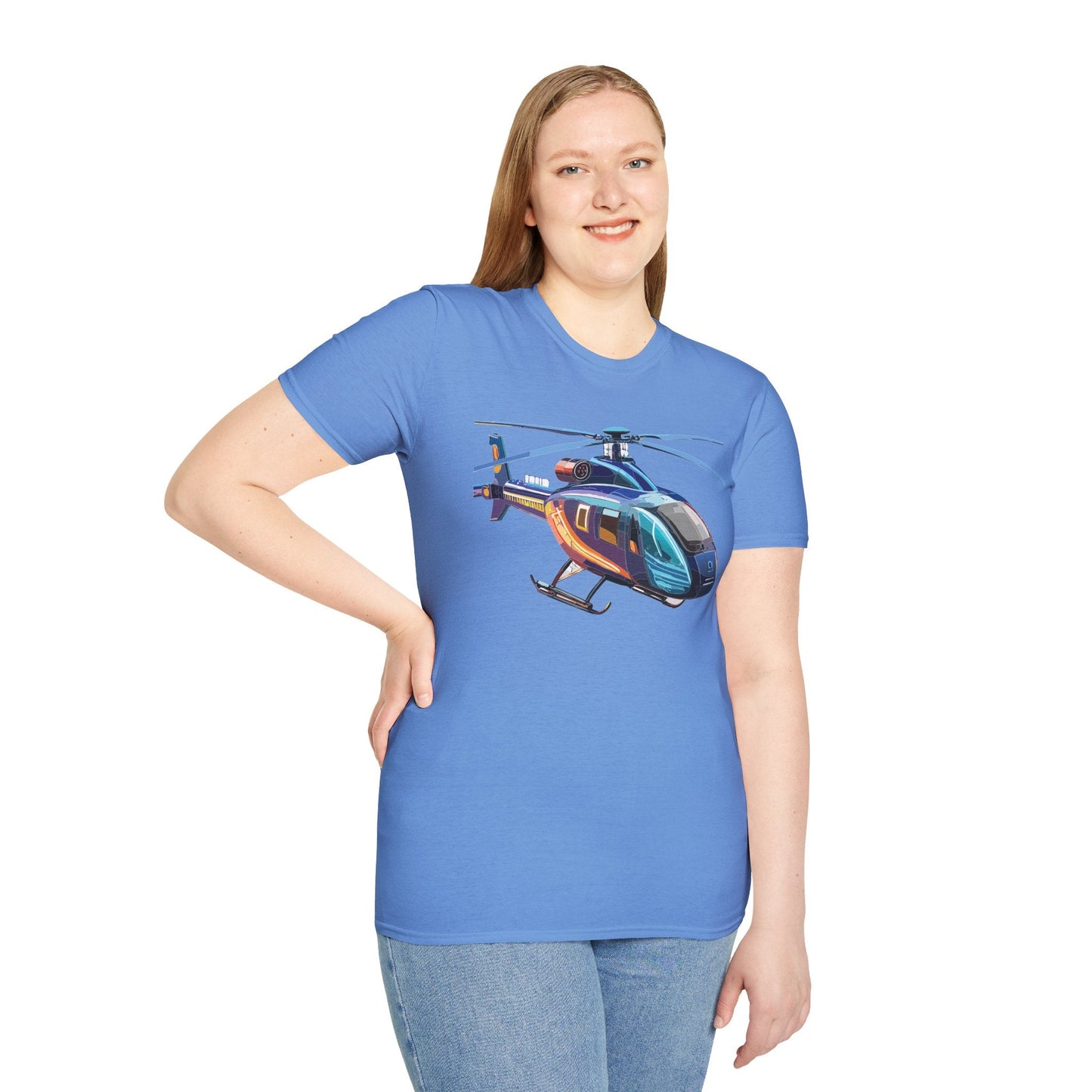 Chopper Helicopter Graphic Unisex Cotton Softstyle Short Sleeve Tee 8