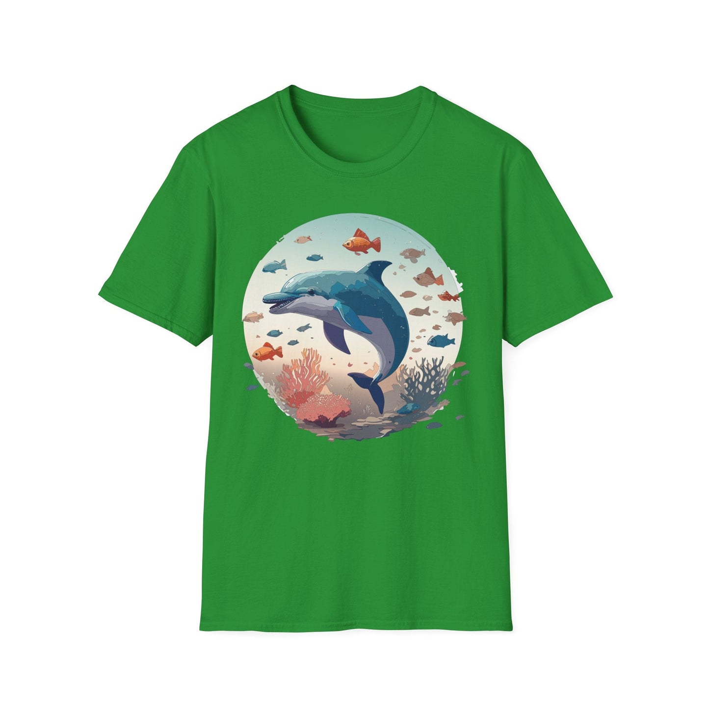 Dolphin Shirt Unisex Softstyle T Shirt Gildan 64000 100 Percent Ring Spun Cotton Lightweight Tee