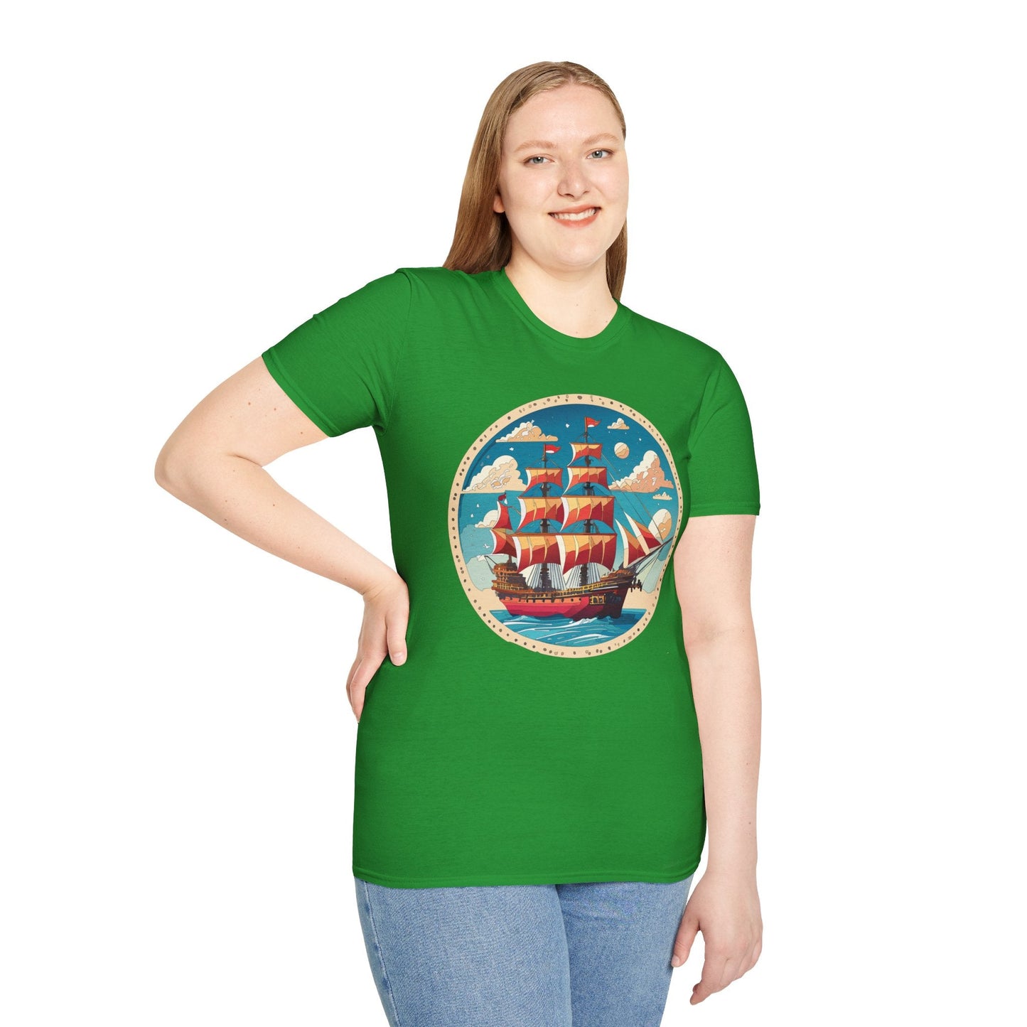 Unisex Ship T Shirts Frigate T Shirts Vessel Tee Shirt Gildan Softstyle 64000 Premium Cotton