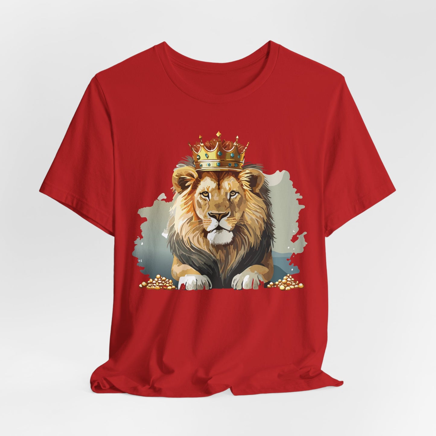 Majestic Lion Crown T-shirt, Animal Shirt, Lion Tee, Unisex Top, Birthday Gift, Shirt with Animal design