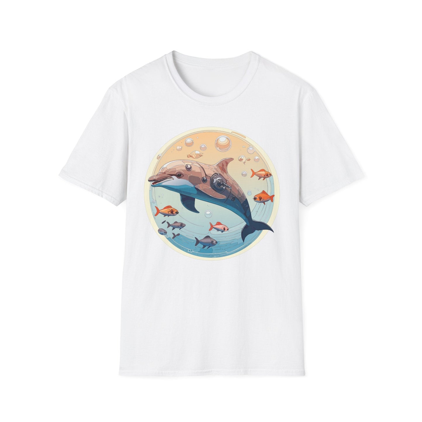 Dolphin Shirt Unisex Softstyle Tee 100 Percent Ring Spun Cotton Breathable Gildan 64000