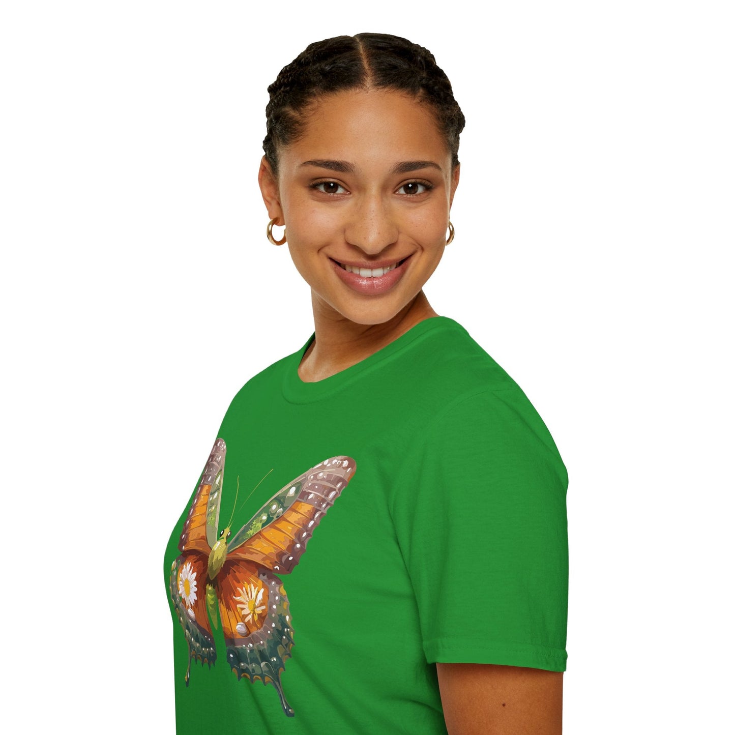 Butterfly T Shirt Unisex Monarch Shirt Gildan Softstyle 64000 100 Percent Ring Spun Cotton