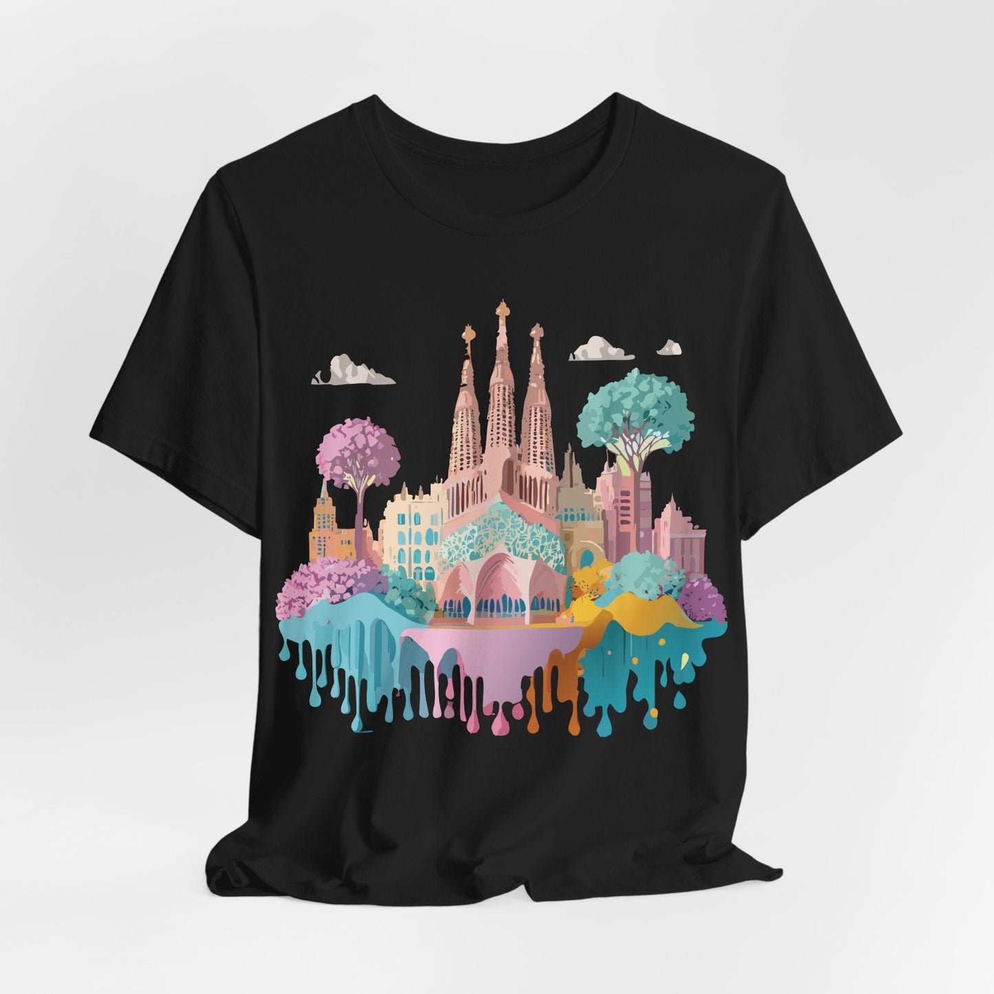 Barcelona Tourist Shirt Unisex Graphic Tee Featuring Original Vintage Art Adelpha