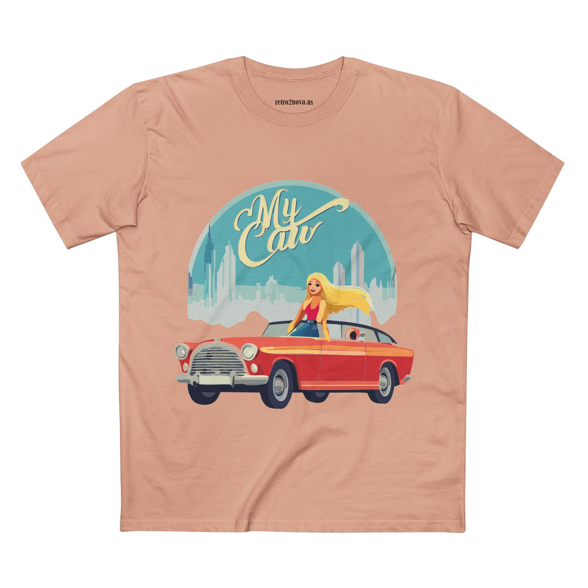 Retro Car Vintage Graphic Tee Staple Unisex 100 Cotton Tee Shirt - RC-13