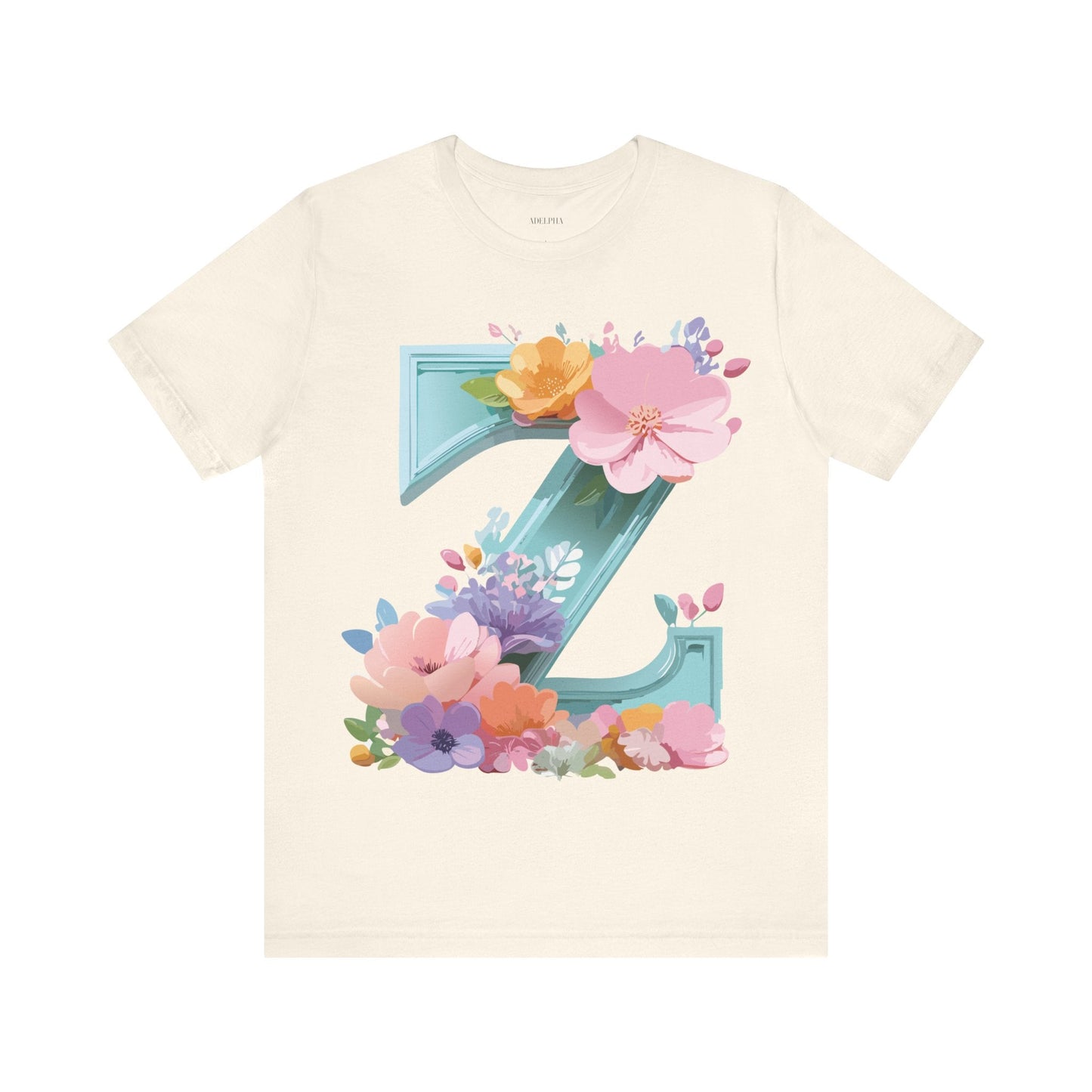 Letter Z Shirt Graphic Tee Unisex Jersey Short Sleeve Premium Vintage Inspired Artwork Adelpha