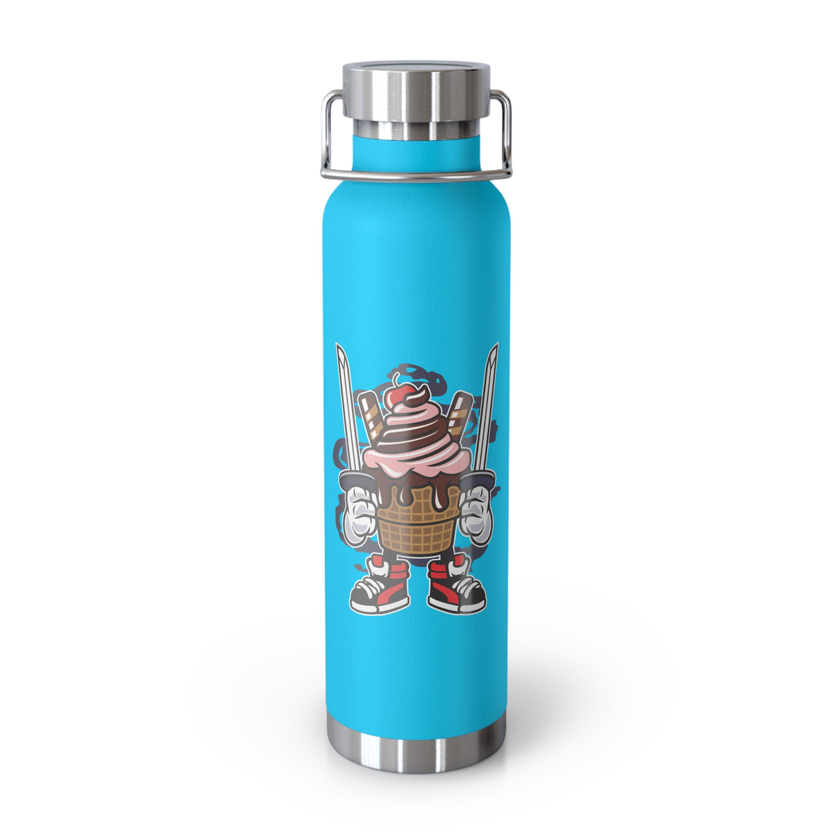 22oz Copper Insulated Water Bottle with Cartoon Design - CV94