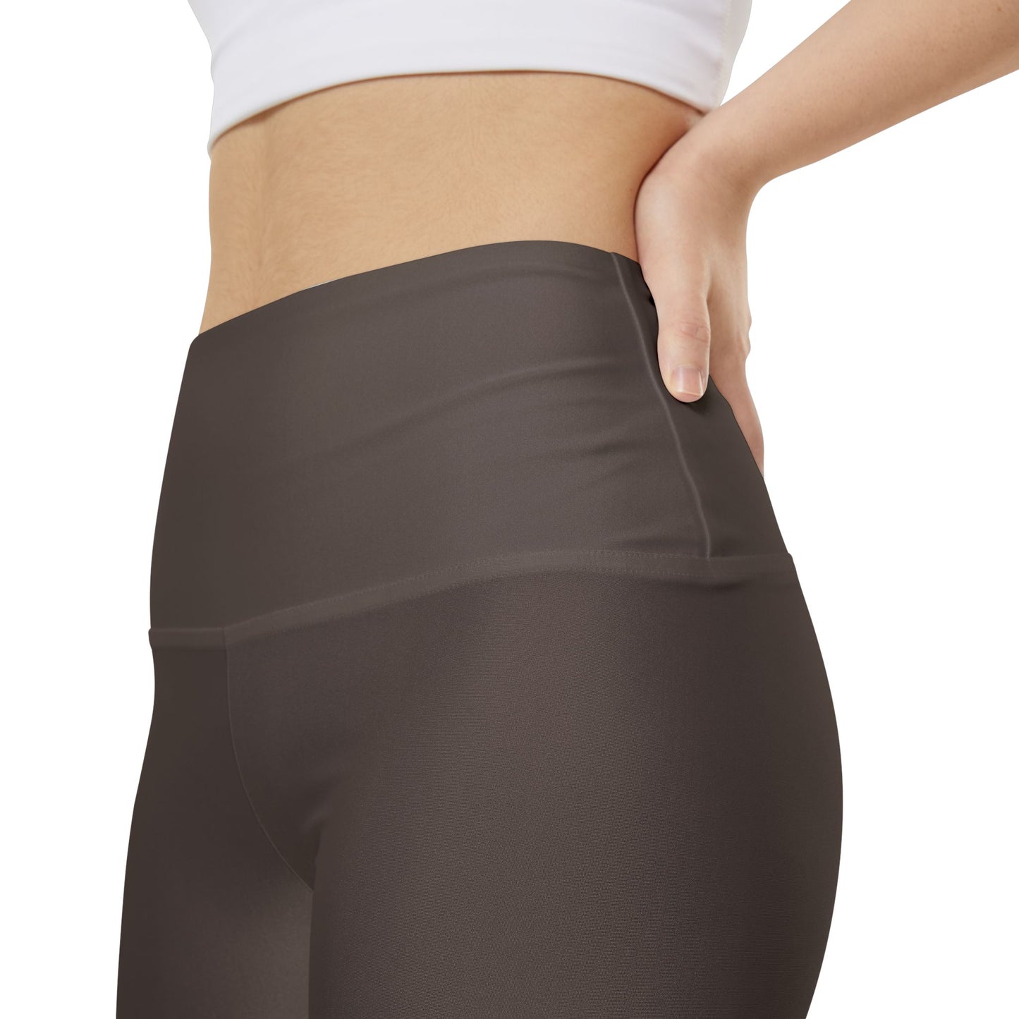 Ash Brown High-Waist Women's Workout Shorts — Comfortable Active Bike Shorts