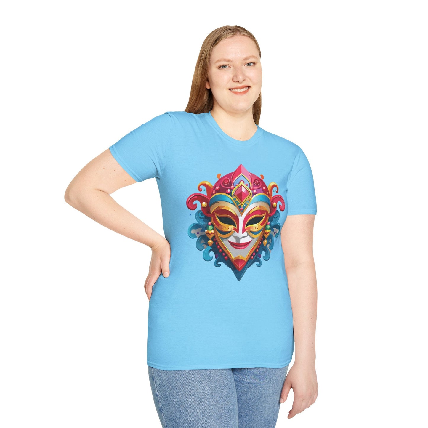 Mask Tee Shirt Unisex Masquerade Tees Softstyle 64000 100 Percent Cotton Lightweight Breathable