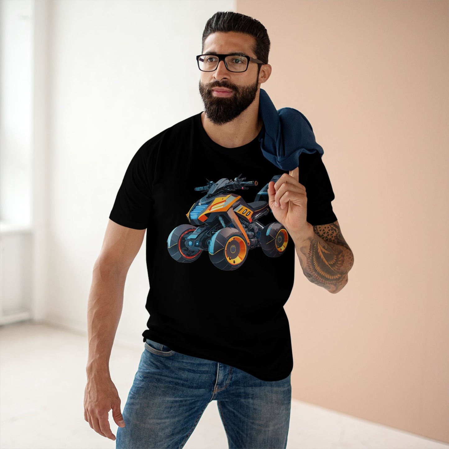 Moto Bike Graphic Unisex 100 Cotton Staple Tee 13