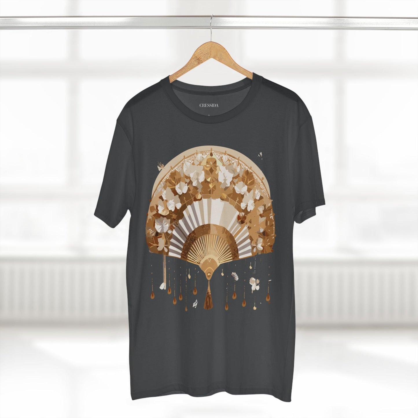 Antique Fan Graphic Design T-Shirt Unisex 100 Cotton Floral Carnival Artwork Tee 17
