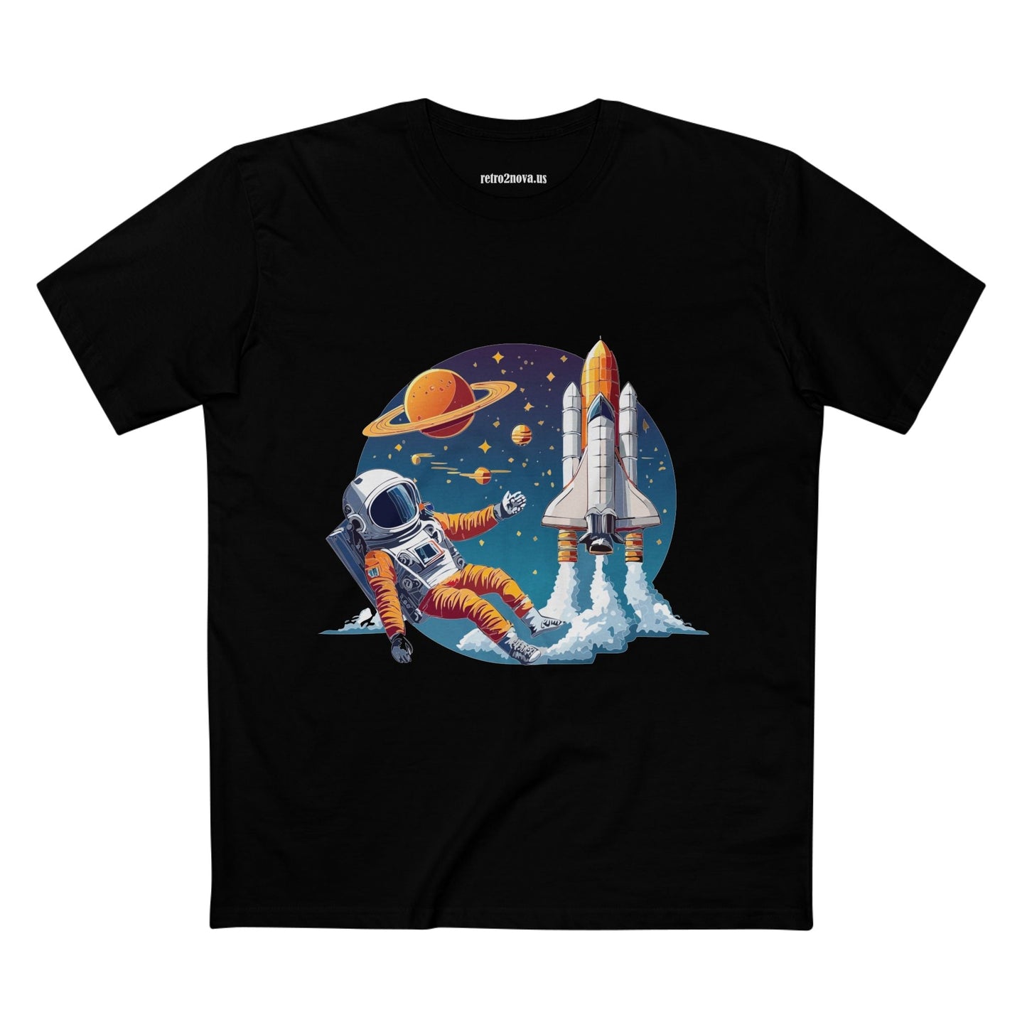 Cosmos Astronaut Shirt CS 24 Unisex Premium Cotton Tee With Original Art Design Retro2Nova