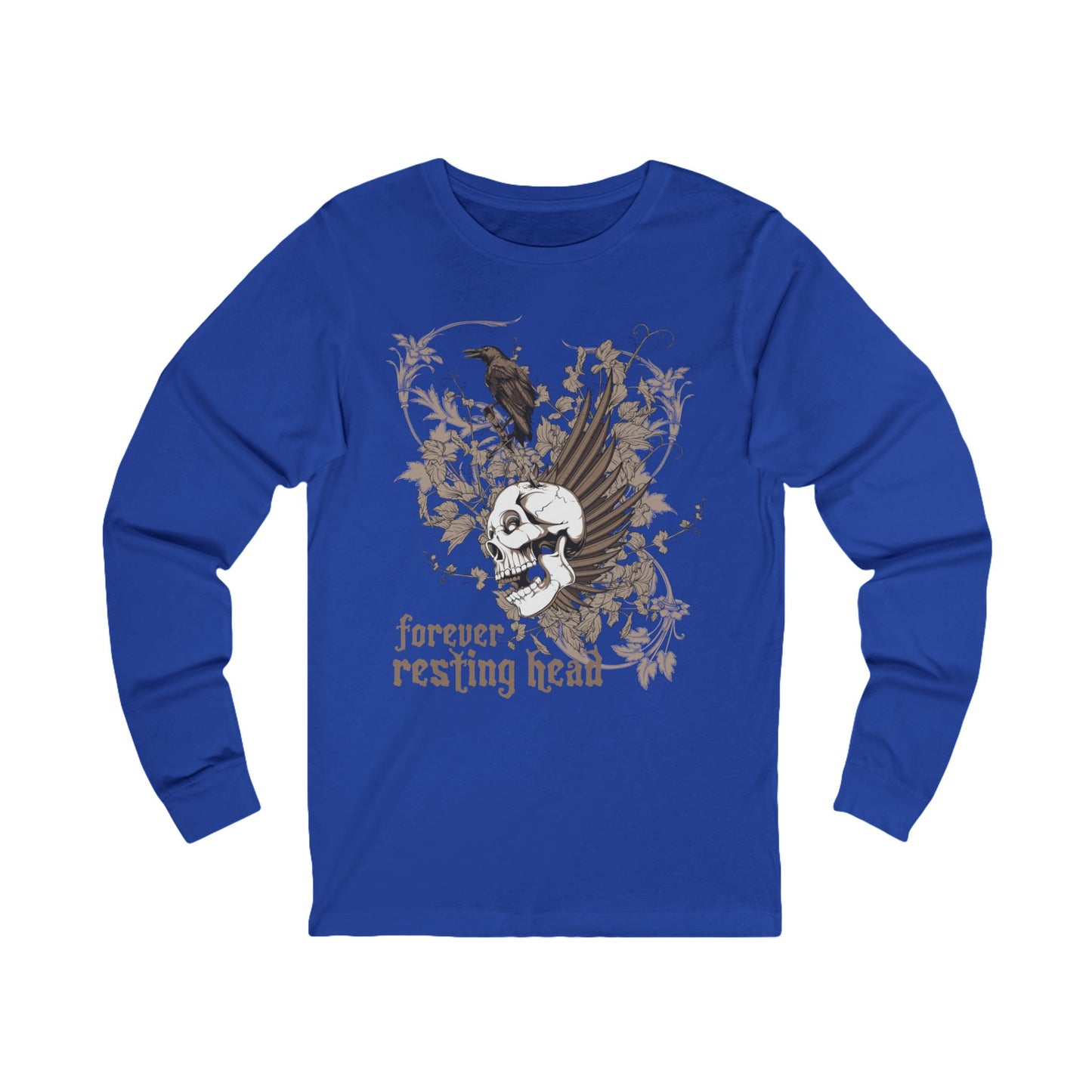 Creepy5 Unisex Skull Long Sleeve Tee, Skull Jersey Shirt, Skeleton T-Shirts with Long Sleeves, Skeleton Art Design Tees
