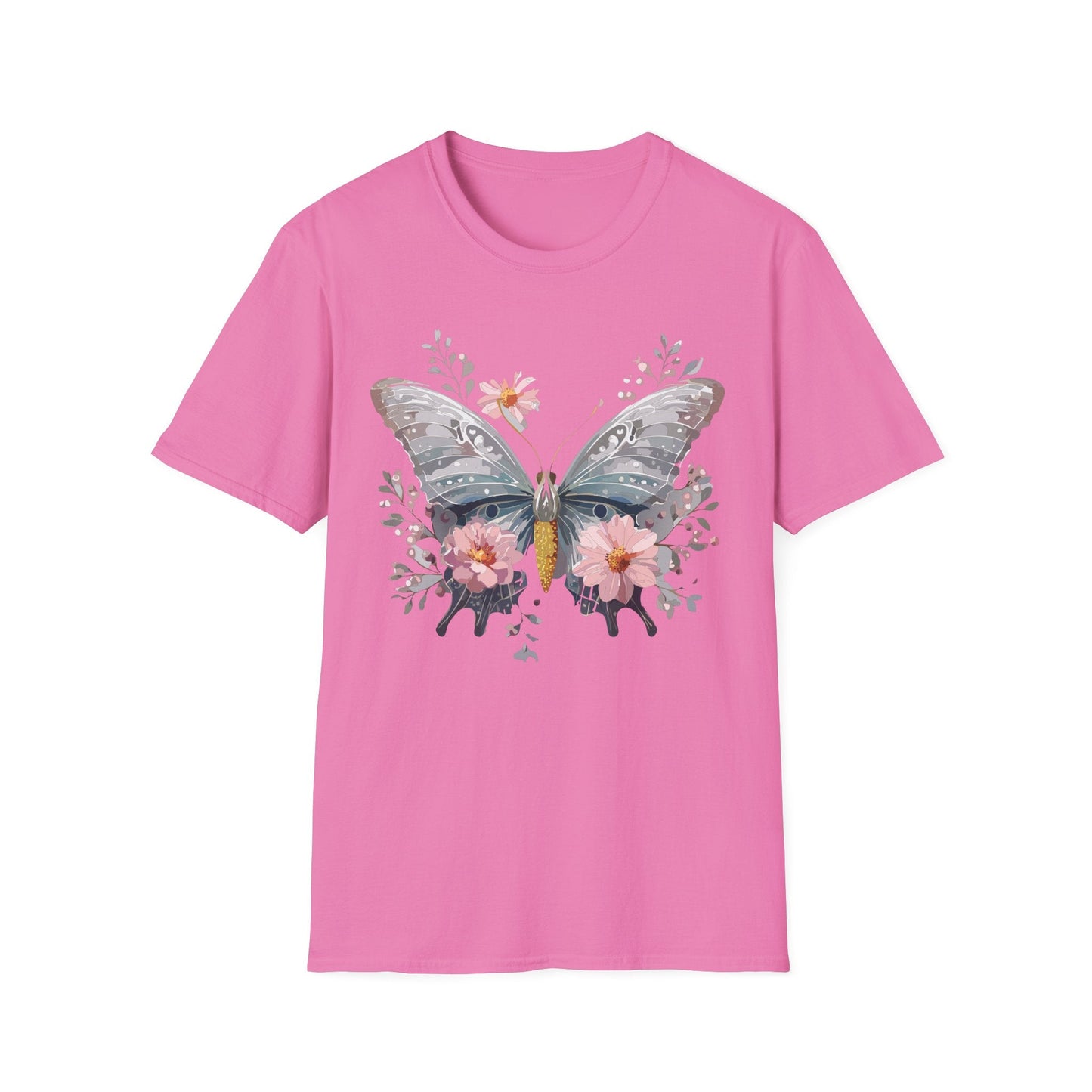 Butterfly Themed Unisex T Shirt Softstyle Monarch Gildan 64000 Ring Spun Cotton Tee