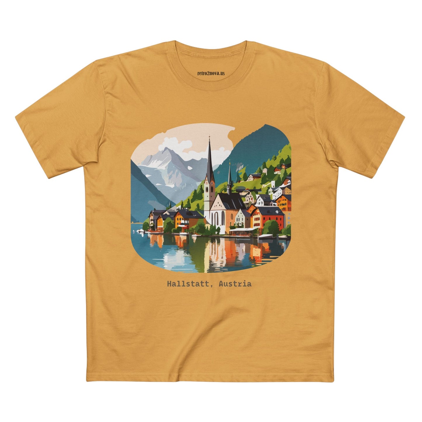 Austria Travel Shirt Unisex Premium Cotton Tee Featuring Original Art Design Retro2Nova