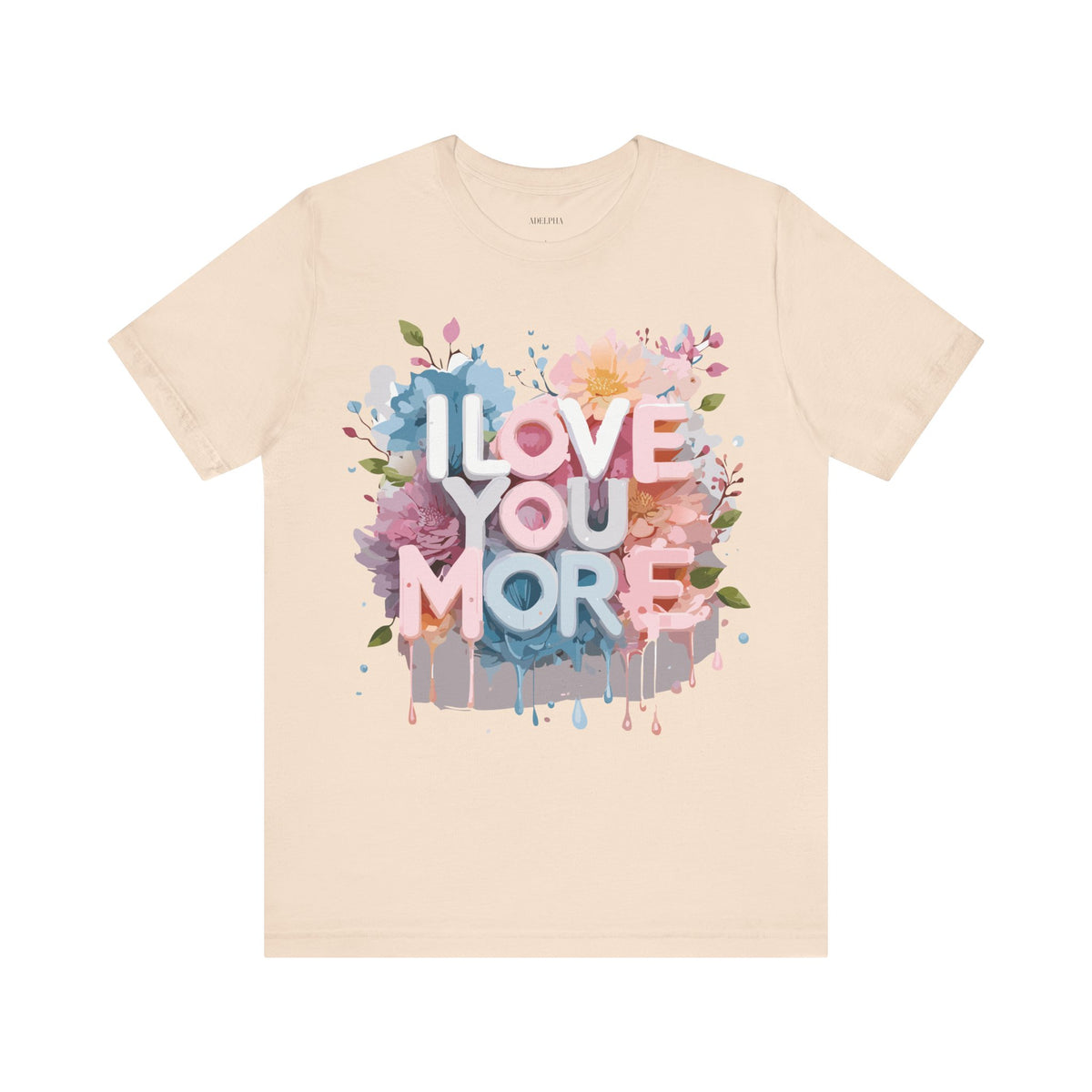 Valentine's Day Graphic Unisex Cotton Bella+Canvas Tee with Floral Art Design d135