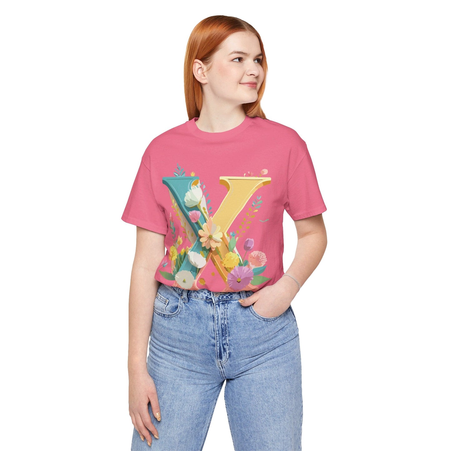 Letter X Shirt Unisex Graphic Tee Premium Vintage Inspired Adelpha Artwork Short Sleeve