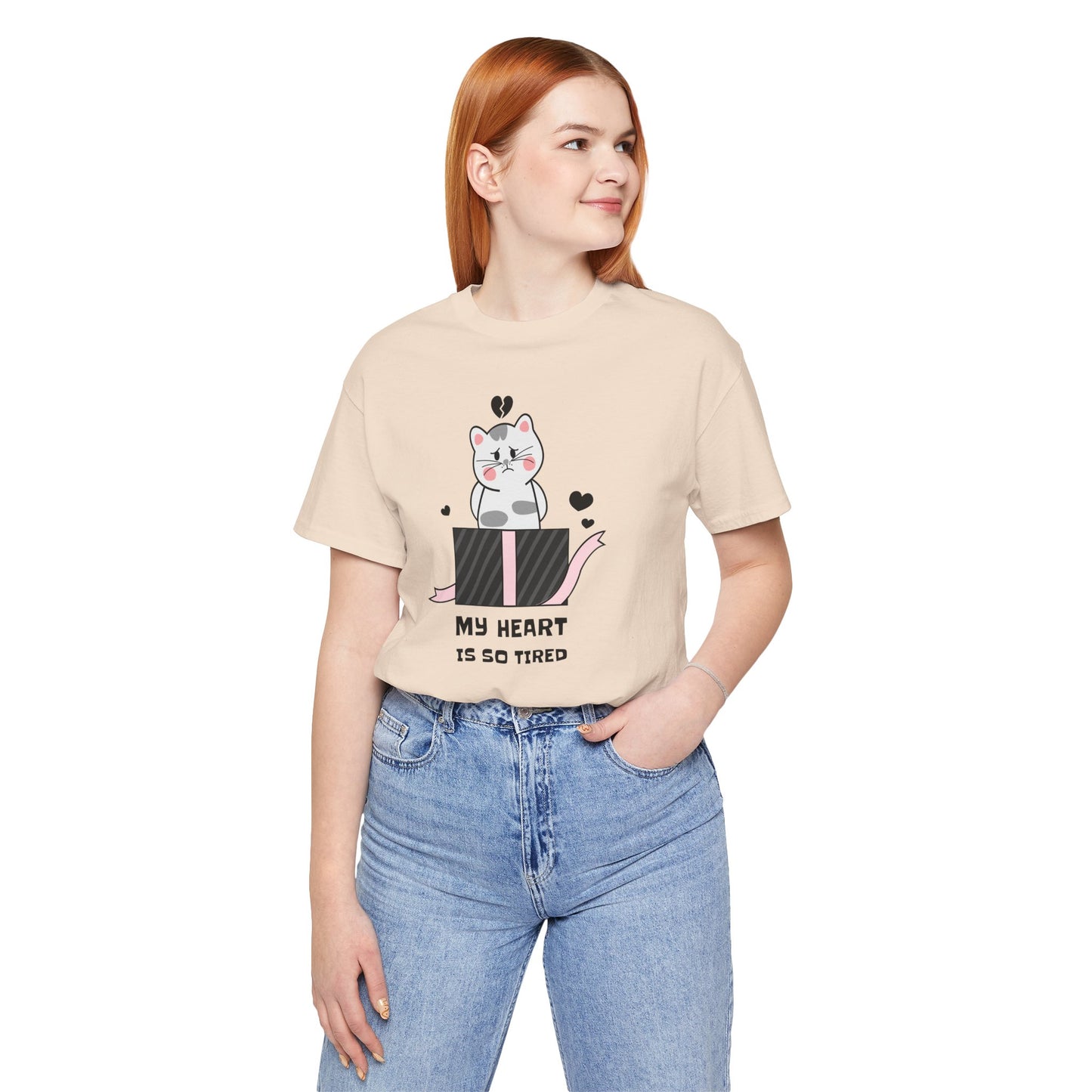 Cat Heart T-Shirt, Love T-Shirt, Tee Shirts with Animals, Valentine Day Shirt 16