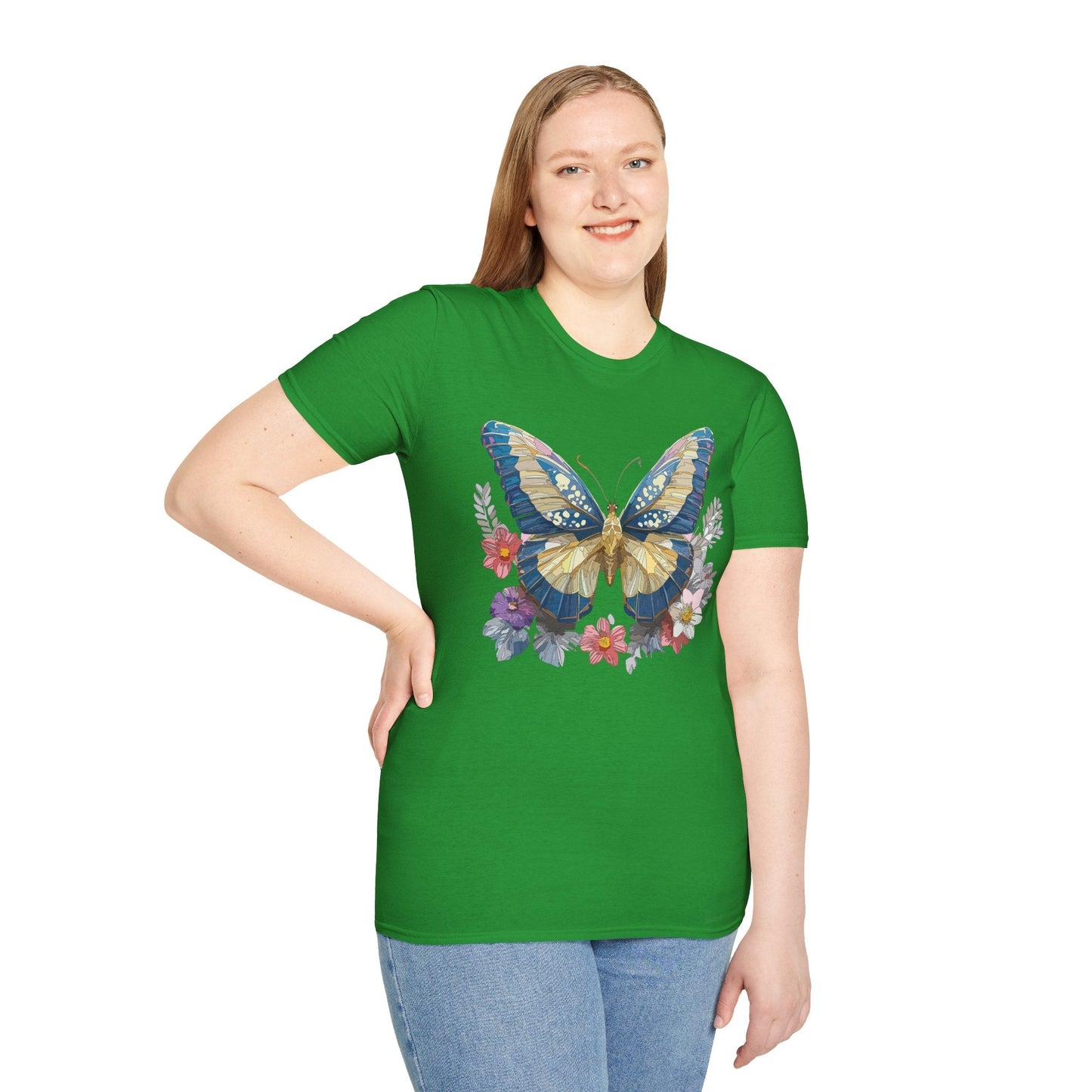 Butterfly Unisex Short Sleeve Tee Shirt Gildan Softstyle 64000 Monarch Design Graphic Tee