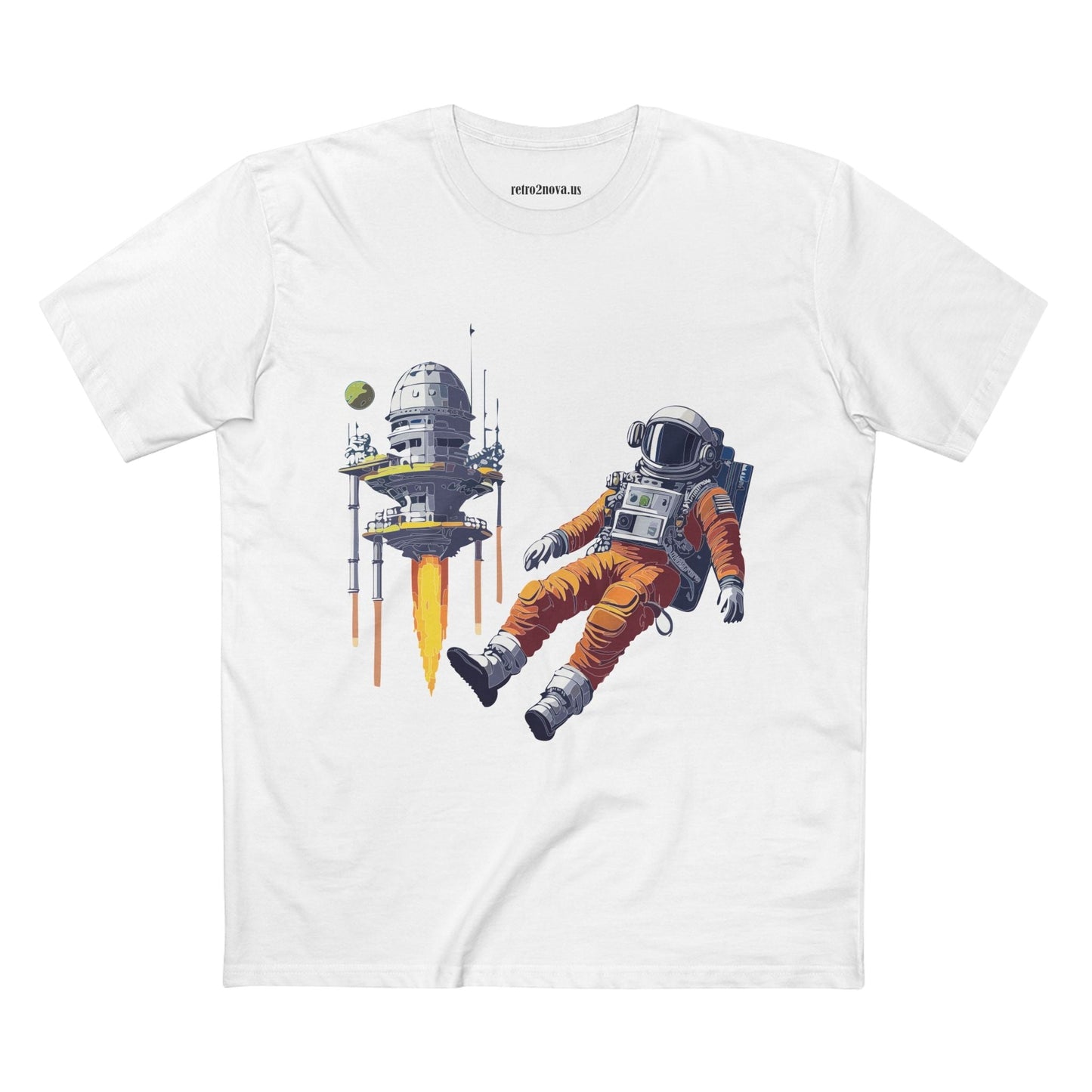 Cosmos Astronaut Shirt Unisex Premium Cotton Tee With Original Art Design By Retro2Nova