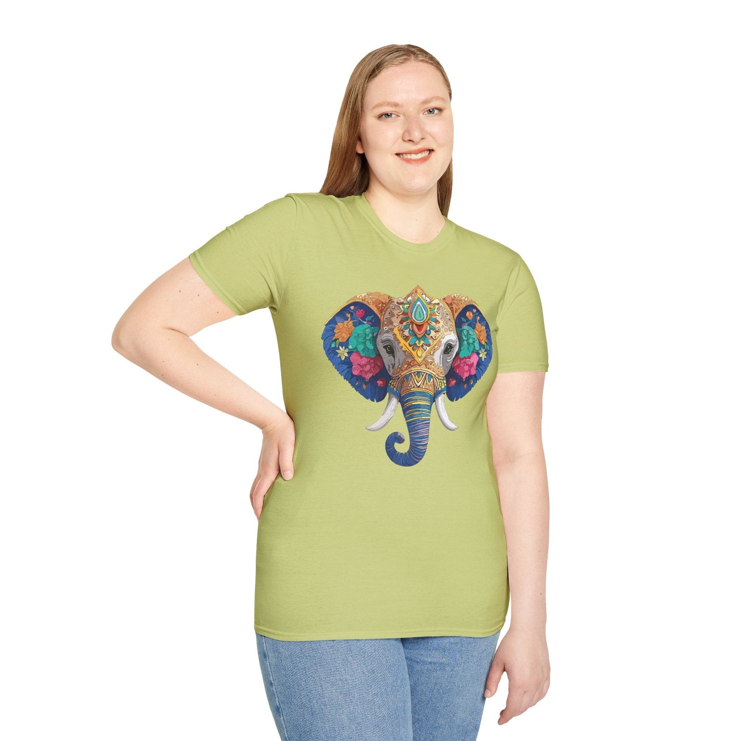 Elephant T Shirt Unisex Gildan Softstyle 64000 100 Percent Cotton Graphic Animal Tee