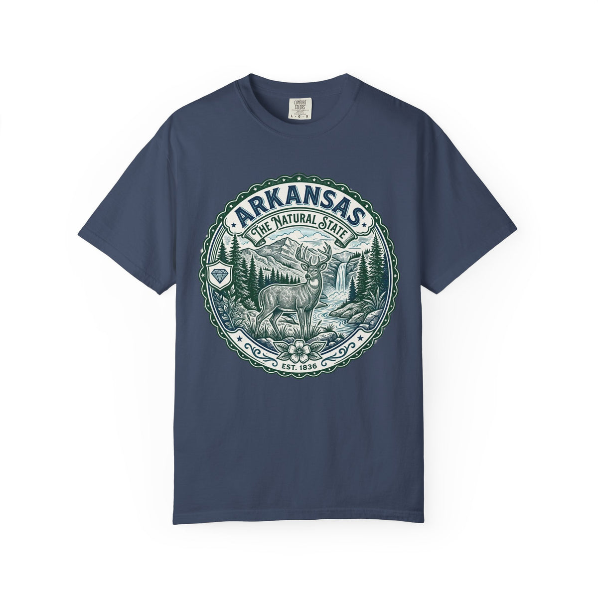 Arkansas Graphic Heavyweight Garment-Dyed Travel Tourist Graphic Gift Tee Unisex 100 Cotton Comfort Colors T-Shirt
