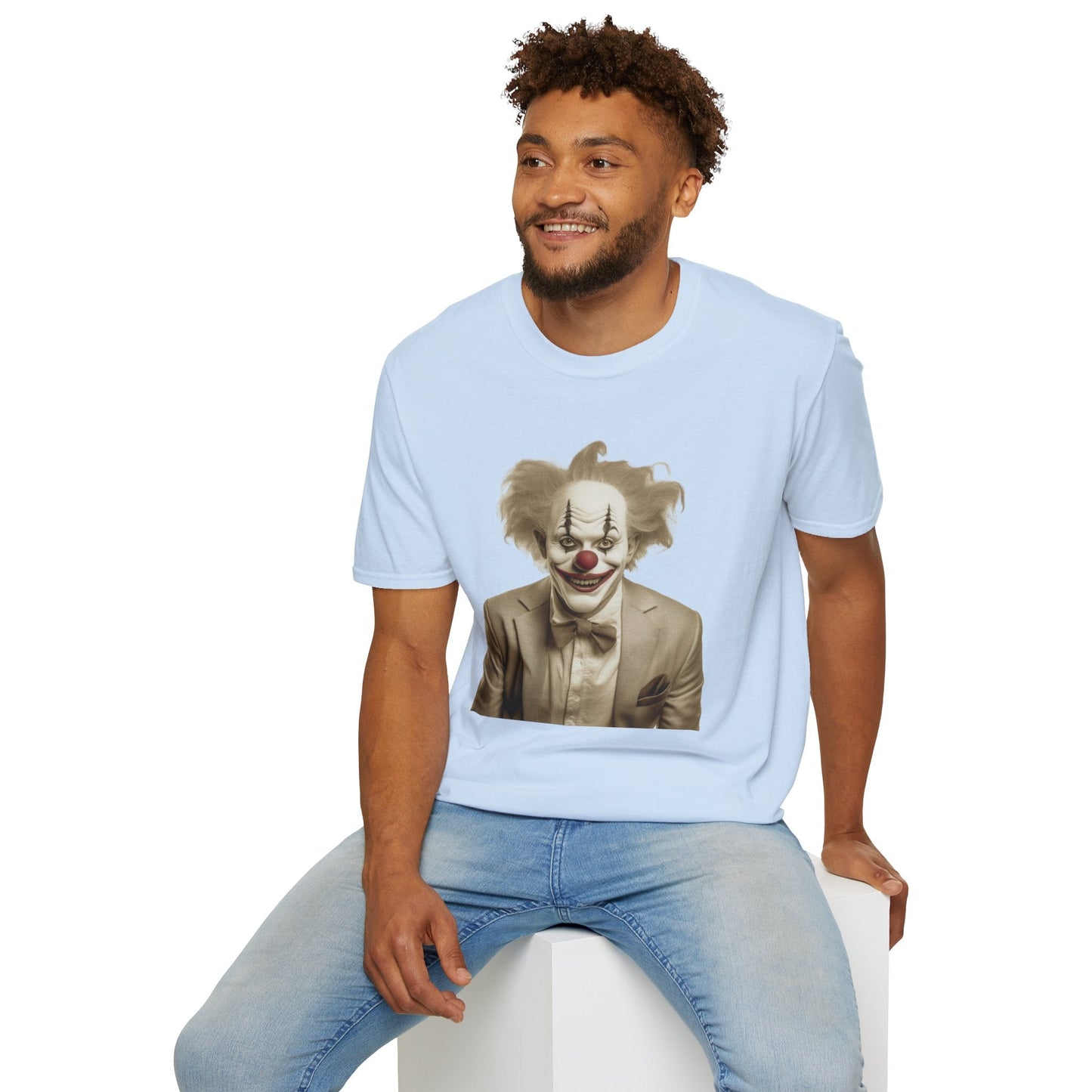 Unisex Clown Shirt Funny Man Circus Tee Softstyle 64000 Cotton Gildan Tee Lightweight Breathable