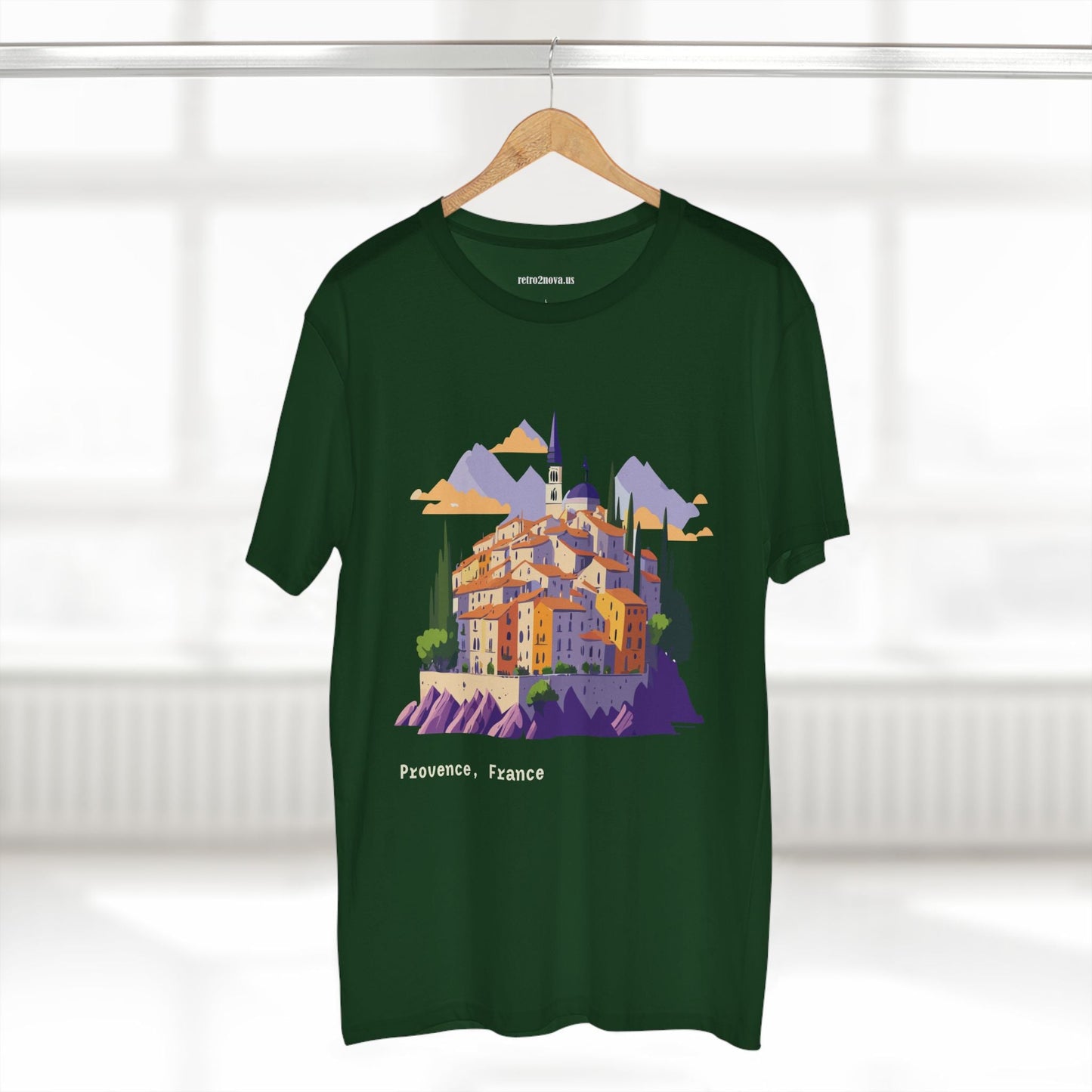 Provence Travel Shirt Unisex Premium Cotton Tee With Original Art By Retro2Nova TT66