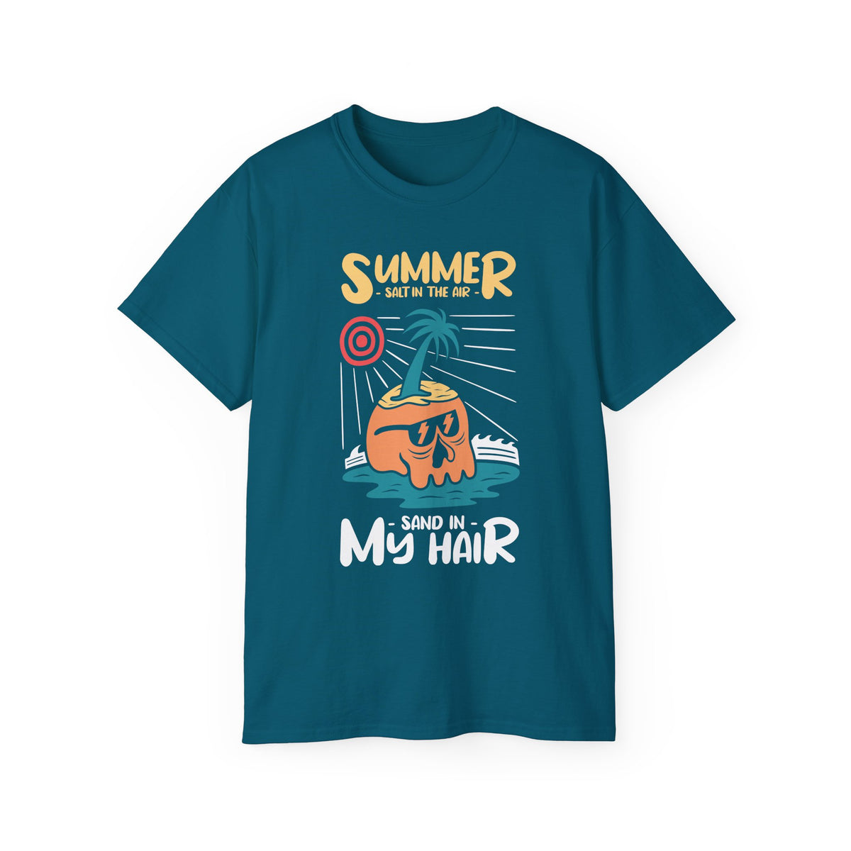 Summer Coconut Character T-Shirt | Sand in My Hair Beach Tee