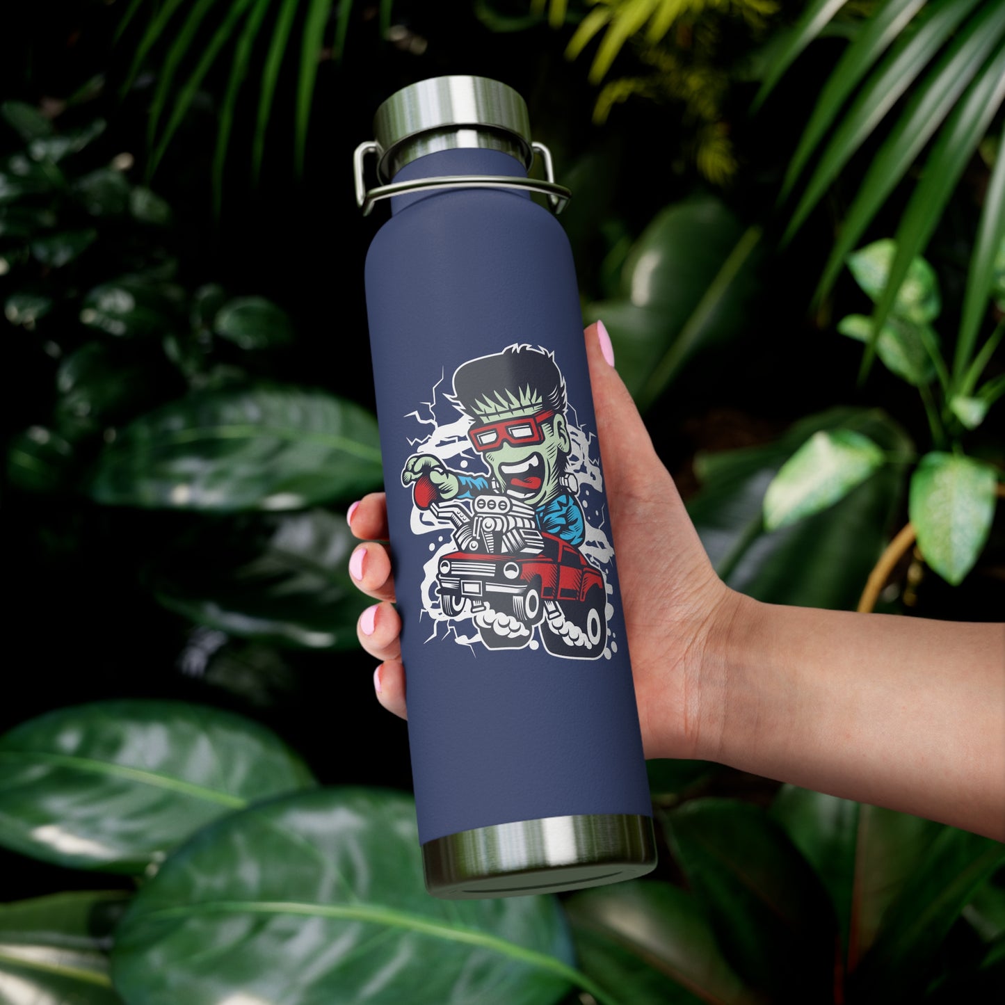 22 oz Copper Insulated Water Bottle with Cartoon Design - CV1