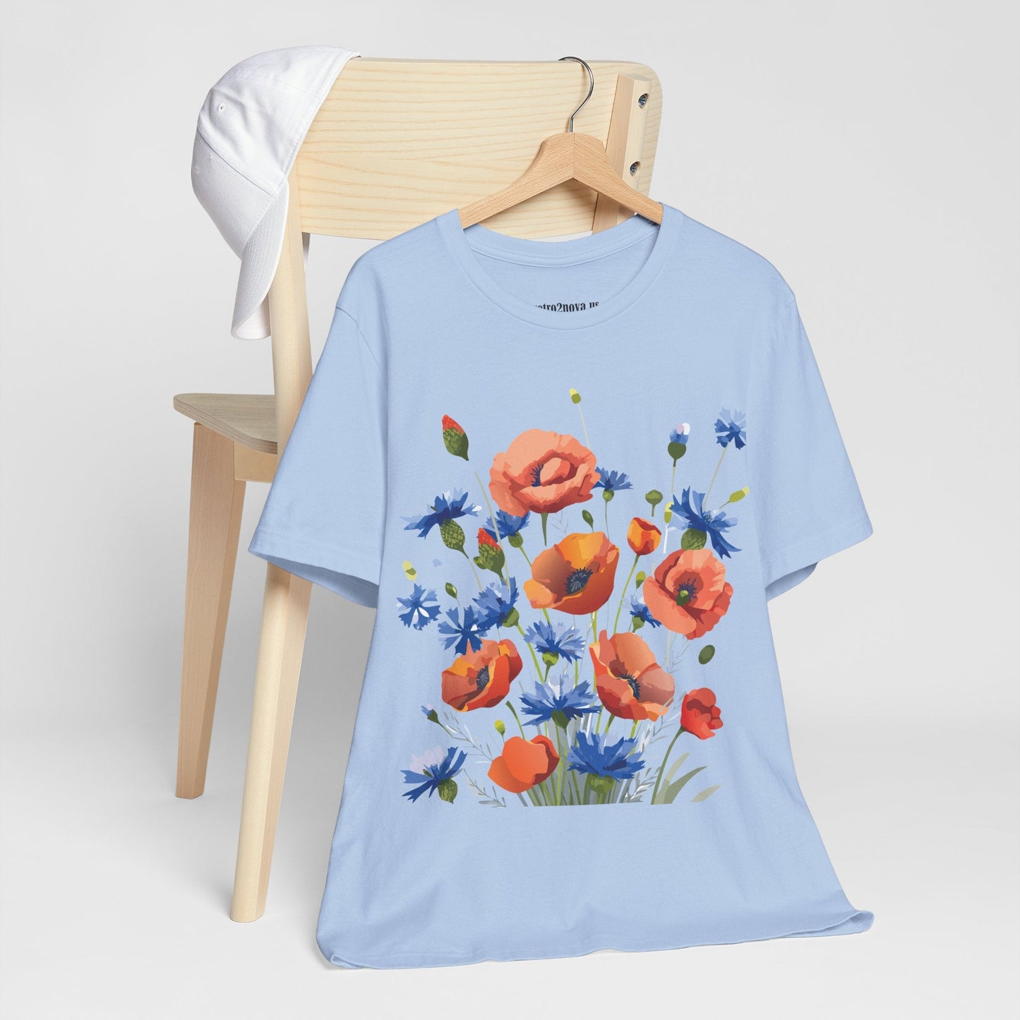 Unisex Floral Shirt Floral Print Tee Lightweight Breathable Fabric Short Sleeve Casual Wear