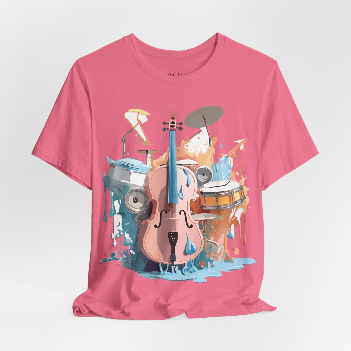 Music Graphic Unisex 100 Cotton Vintage Art with Musical Elements Tee 74