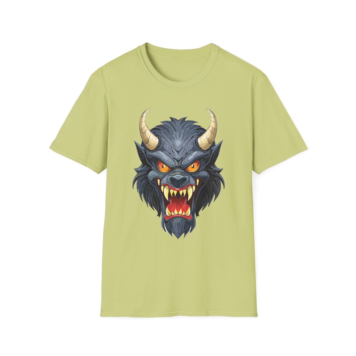 Demonic Wolf Monster Graphic T-Shirt Cartoon Graphic Tee Unisex 100 Cotton Gildan T-Shirt