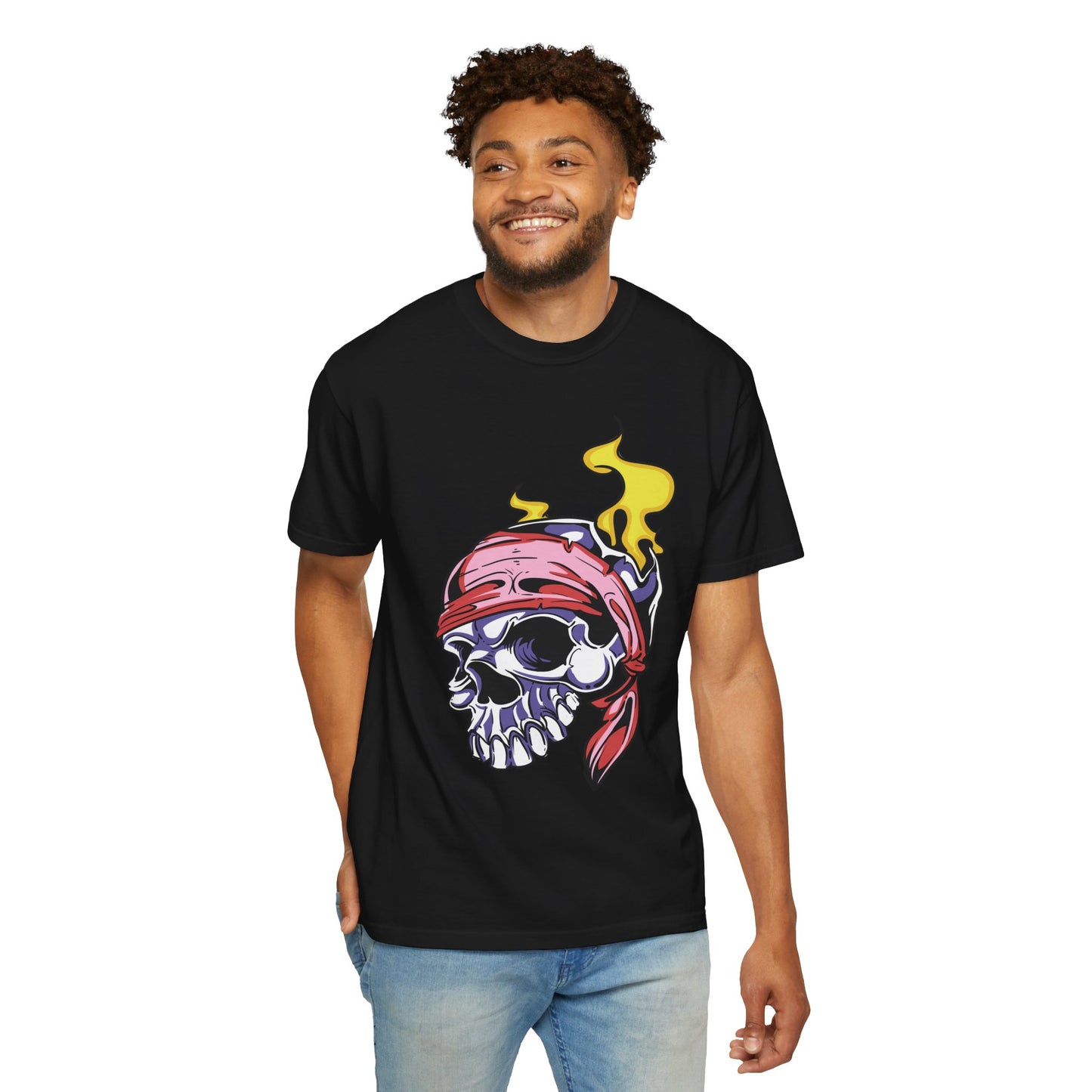 Unisex Cotton Tee Shirt with Skull