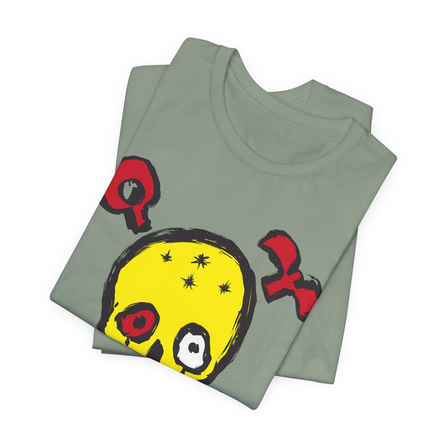 Yellow Skull Graphic Design Tee, Skull Shirt, Vintage Tees, Art Design T-Shirt, Vintage Graphic Tee, Art Shirts with Skulls