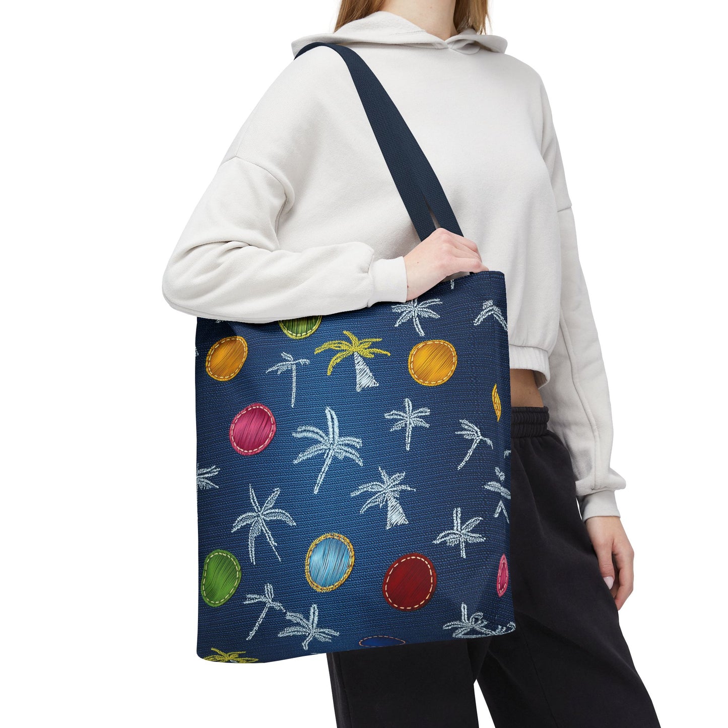 Denim Fabric Imitation Print Unisex Canvas Bag Poly Spun 3 Sizes Tote Bag 182-9
