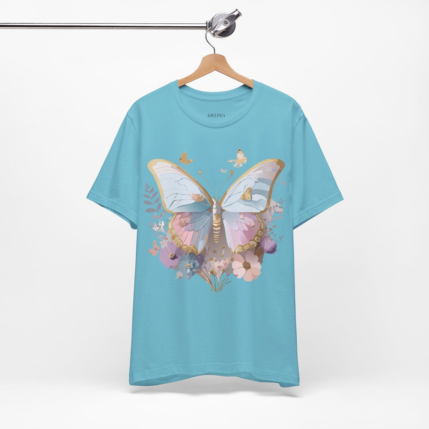 Unisex Graphic Tee Featuring Adelpha Artwork Vintage Butterfly Inspired Short Sleeve