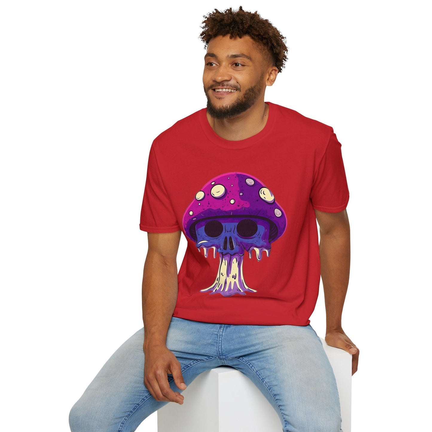Funny Mashroom Graphic Unisex Softstyle Cotton With Cartoon Illustration Design 24