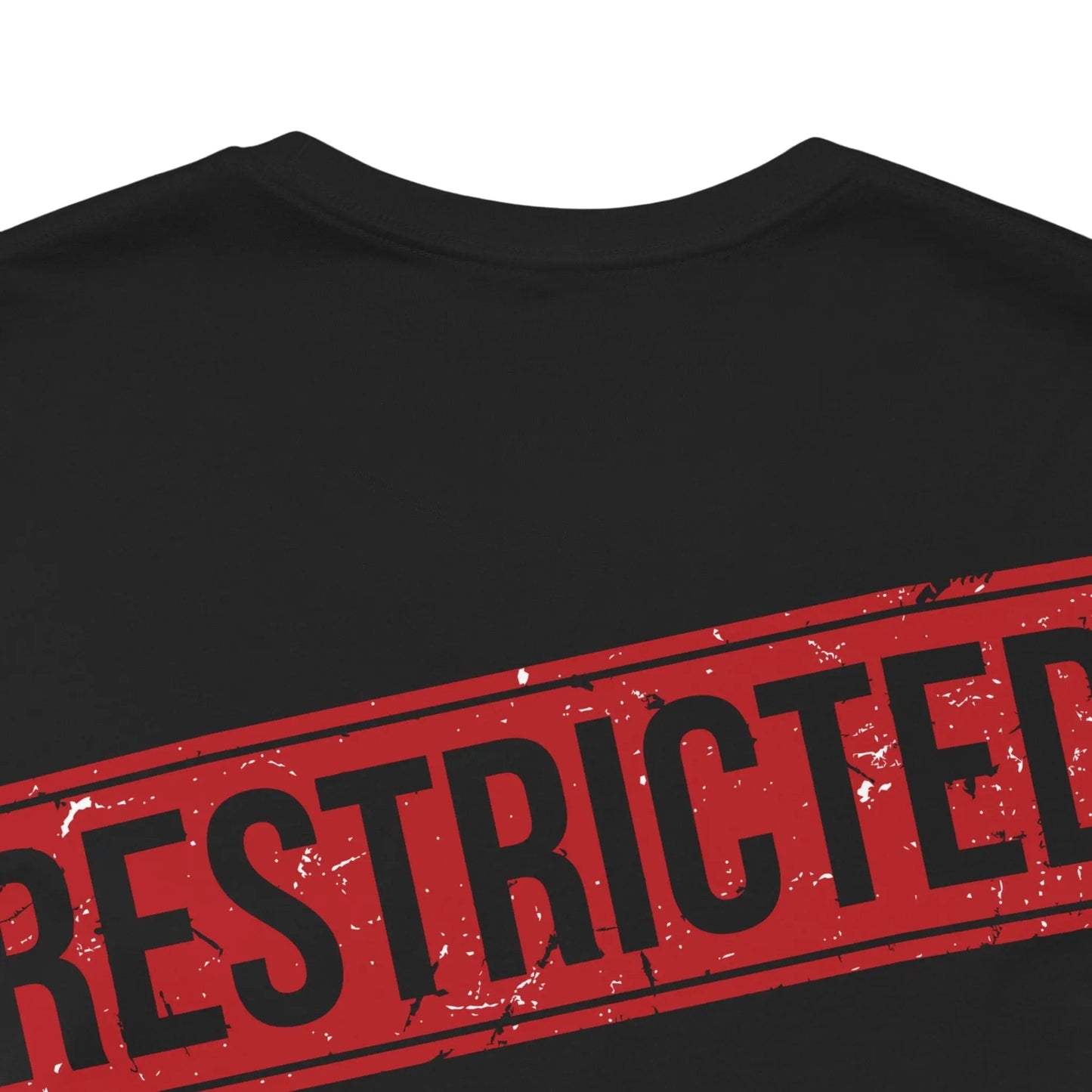 Tee Shirt With Red Stamp From Bad Galaxy Made To Order 100 Percent Cotton USA Printed With Eco Inks