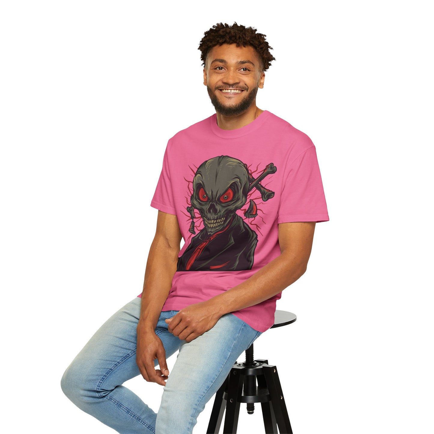 Unisex Cotton Tee Shirt with Skull