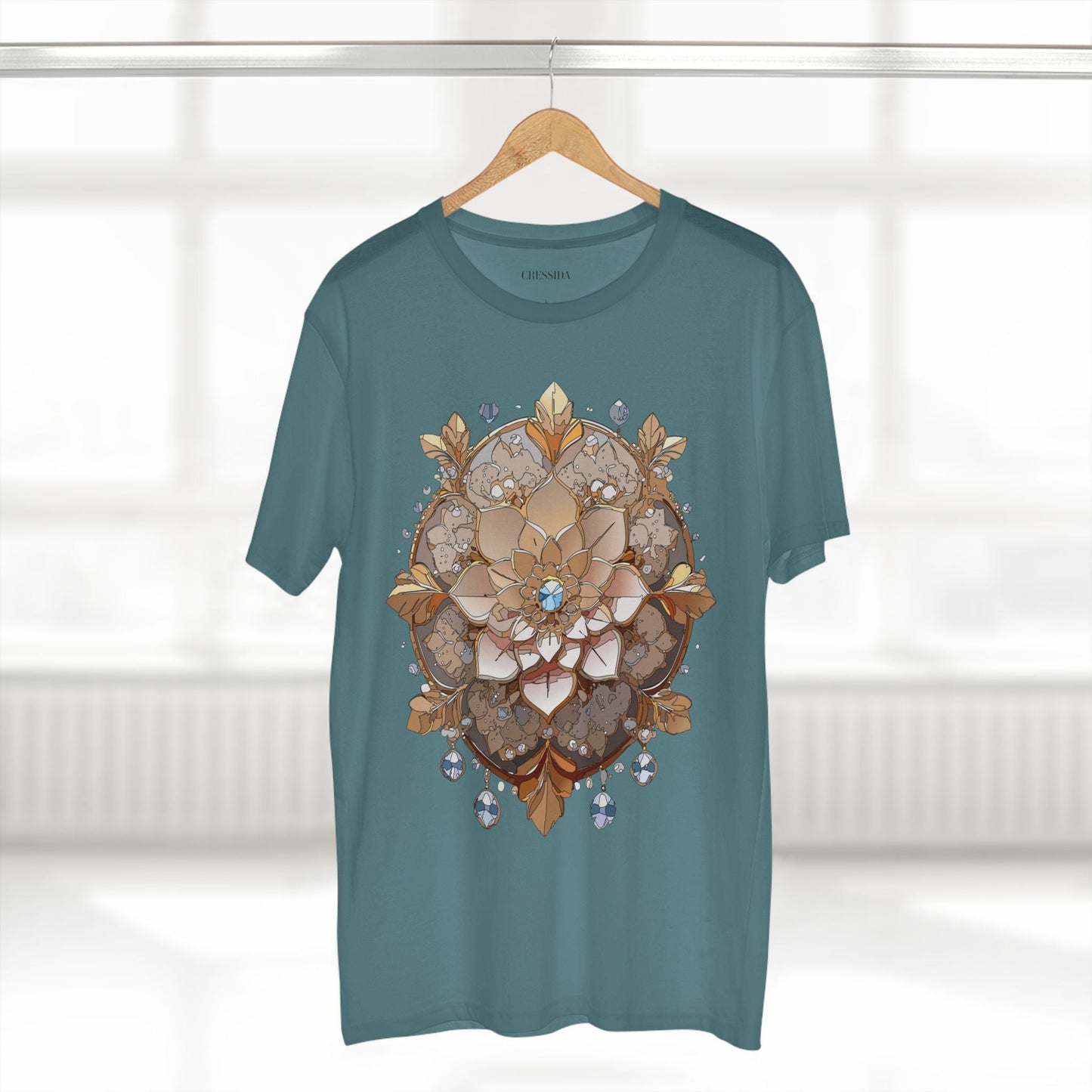 Floral Graphic T-Shirt Unisex 100 Cotton Art Design with Antique Flowers Tee 17