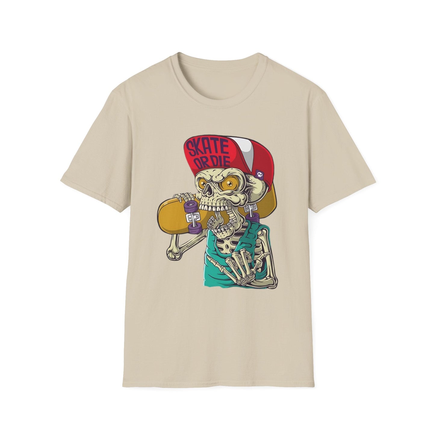 Skull T Shirt Skeleton Tee Unisex Softstyle Cotton Gildan 64000 Graphic Tee For Everyday Wear