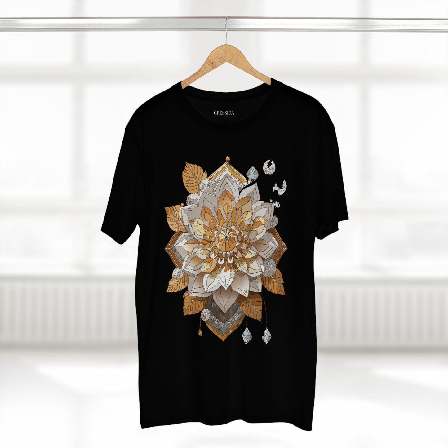 Floral Graphic T-Shirt Unisex 100 Cotton Art Design with Antique Flowers Tee 8