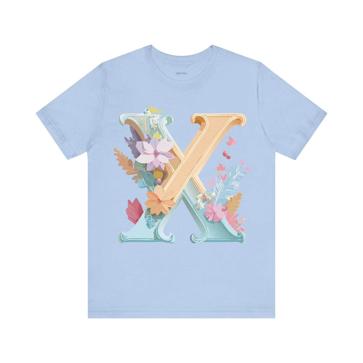Letter X Graphic Unisex Cotton Bella+Canvas Tee with Art Letter Design