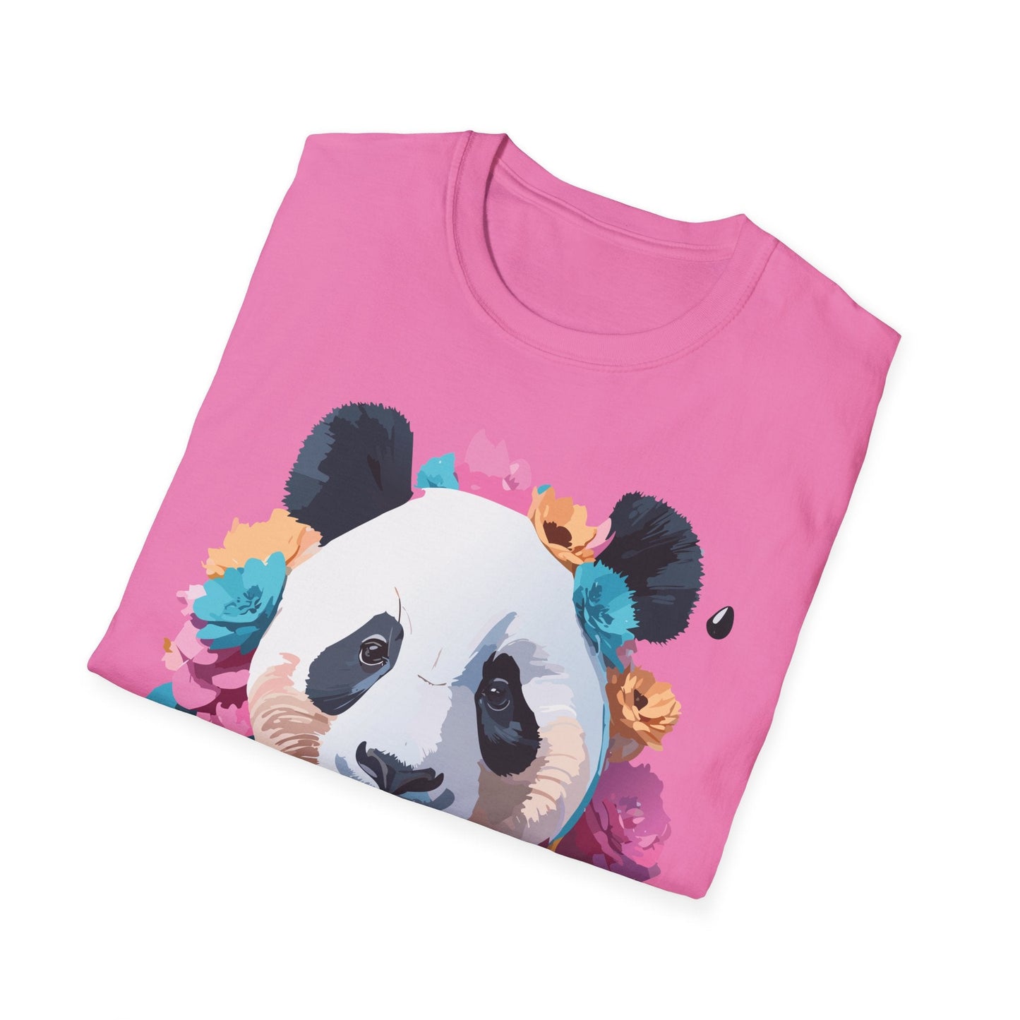 Unisex Panda Shirt Softstyle Cotton Tee For Everyday Wear With Cute Animal Print