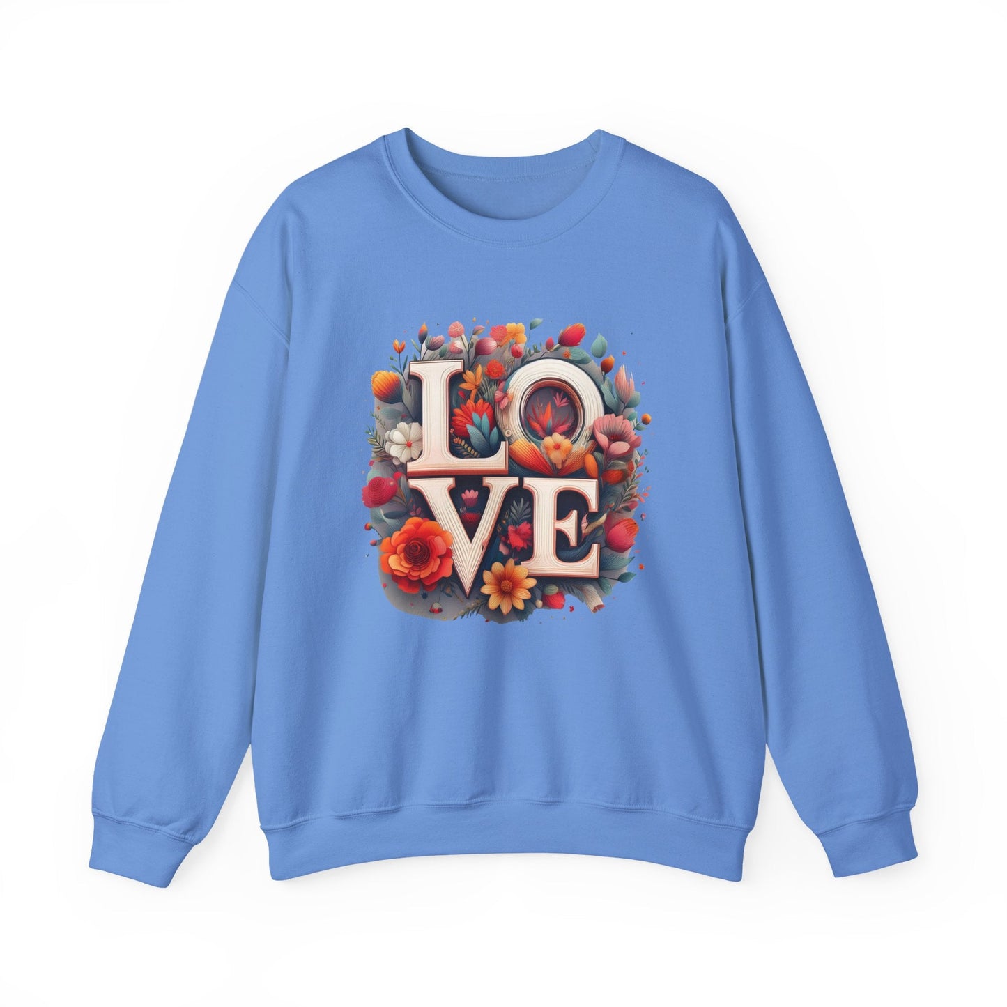 Floral Love Valentines Day Sweatshirt Unisex Crewneck Love Flower Gift Idea Cozy Everyday Wear