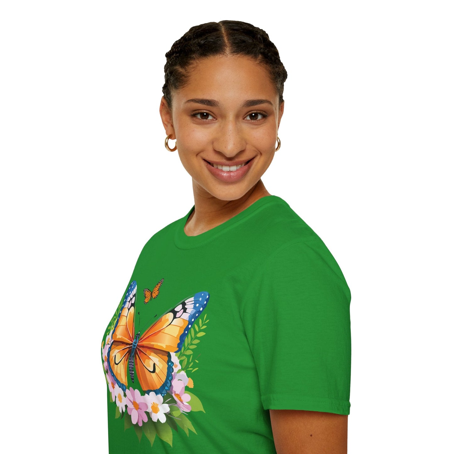 Butterfly Shirt Unisex Cotton Tee Monarch Butterfly Design Gildan Softstyle 64000 Short Sleeve